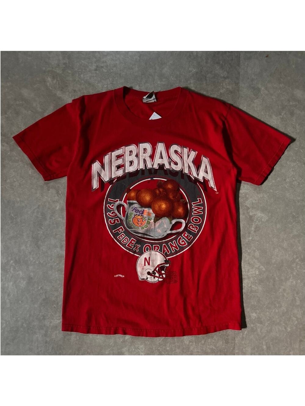 1995 Vintage Nebraska Cornhuskers Orange Bowl Red T-Shirt -L
